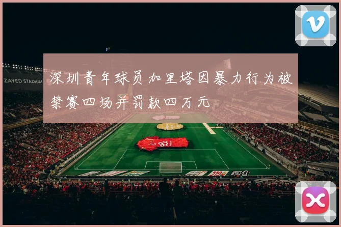 深圳青年球员加里塔因暴力行为被禁赛四场并罚款四万元